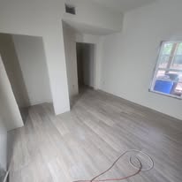 Remodeled interior with new flooring