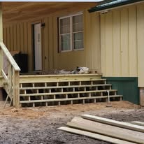 Exterior steps under construction