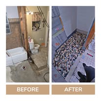 Custom shower renovation before and after