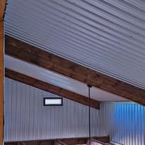 Metal roof and wood beam detail