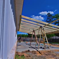 Exterior porch framing under construction