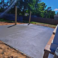 Fresh concrete slab completed by Grantham Enterprises